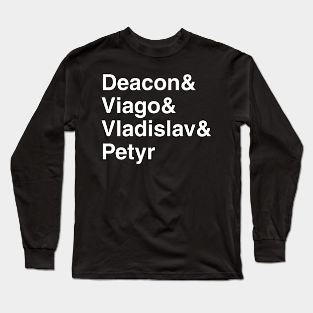 Deacon & Viago & Vladislav & Petyr - What We Do In The Shadows - White Long Sleeve T-Shirt by T73Designs